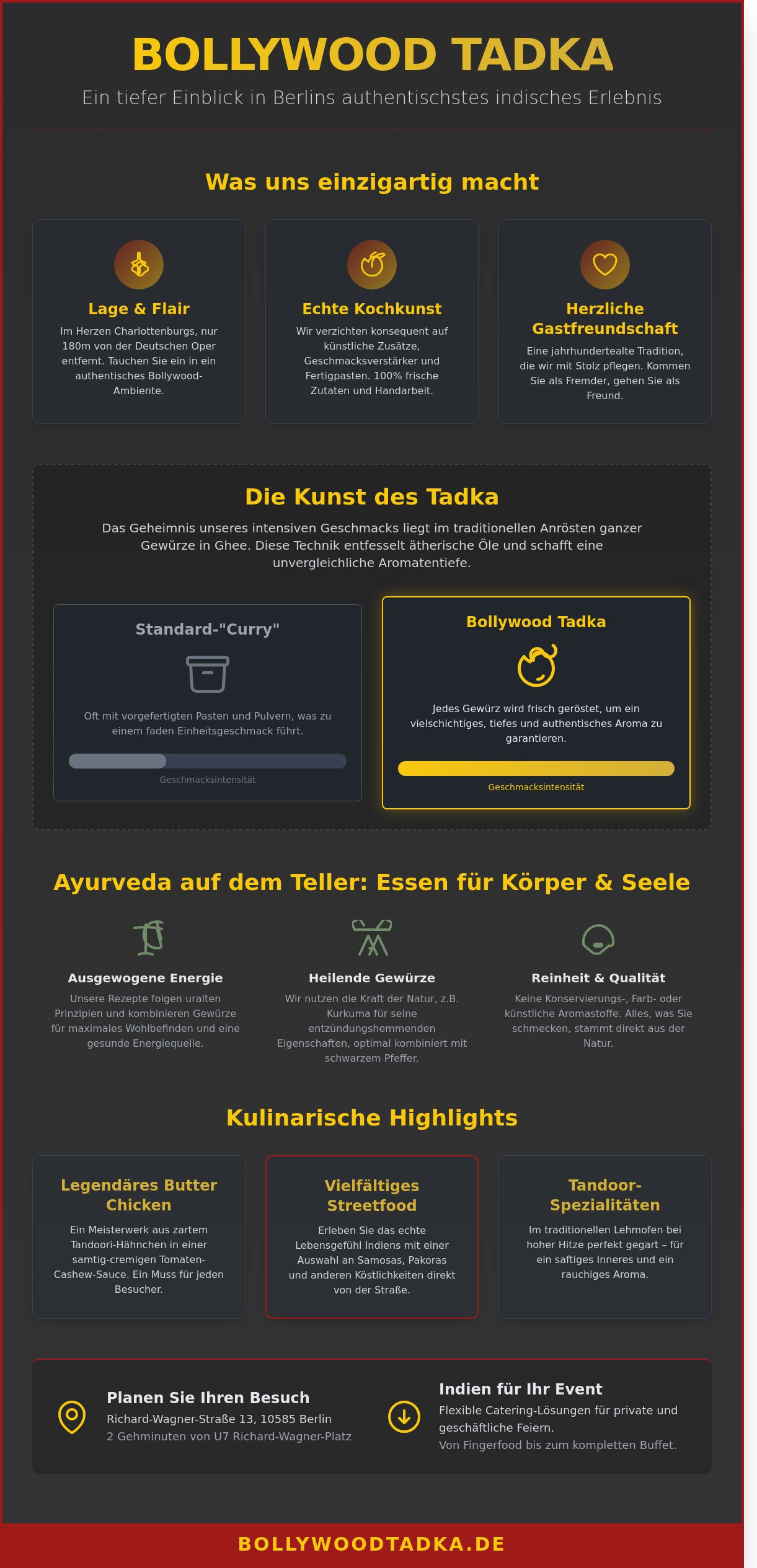 Bollywood Tadka Berlin: Authentische indische Küche & Bollywood-Flair in Charlottenburg - Infographic