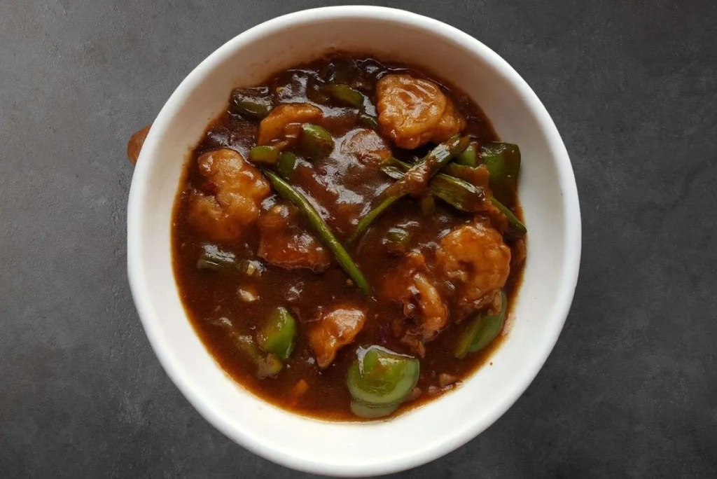 Prawns Chilli gravy bei Bollywood Tadka Indisches Restaurant Berlin